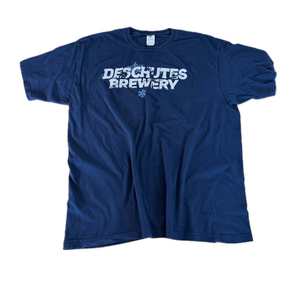 Deschutes Brewery T Shirt Navy Blue Graphic Tee Bend OR Organic Cotton 2XL